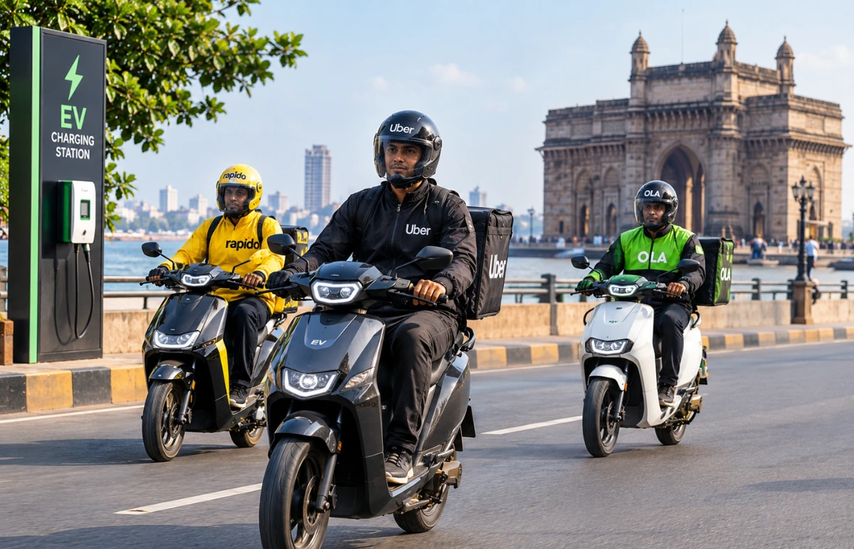 Maharashtra Orders Ola, Uber, Rapido Bike-Taxis to Use 100% EVs by July 2027 Featured Image